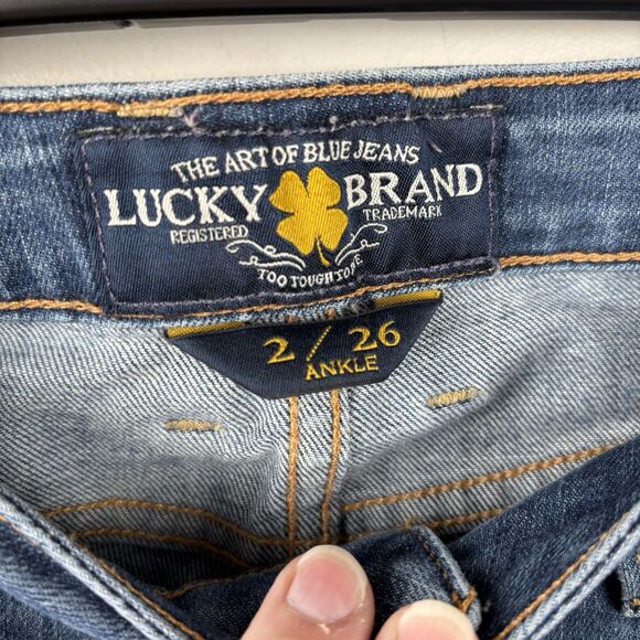 Lucky Brand Lola Boot Jeans Womens 2/26 Blue Medium Wash Denim Low Rise - Picture 4 of 16